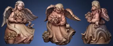 3D модель Ангел с цветами в руках (STL)